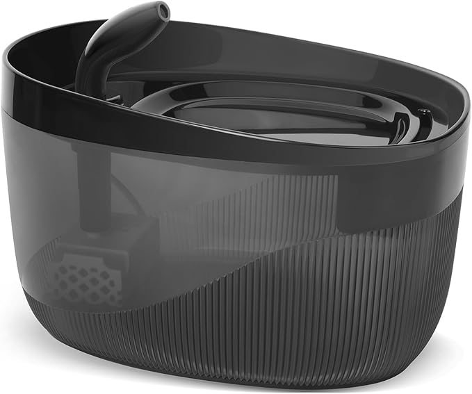 74oz/2.2L Cat Water Fountain, Automatic Indoor Pet Fountain Cat Water Dispenser with Ultra Quiet Pump, 2 Flow Modes, Triple Filter, LED, BPA-Free (Black)