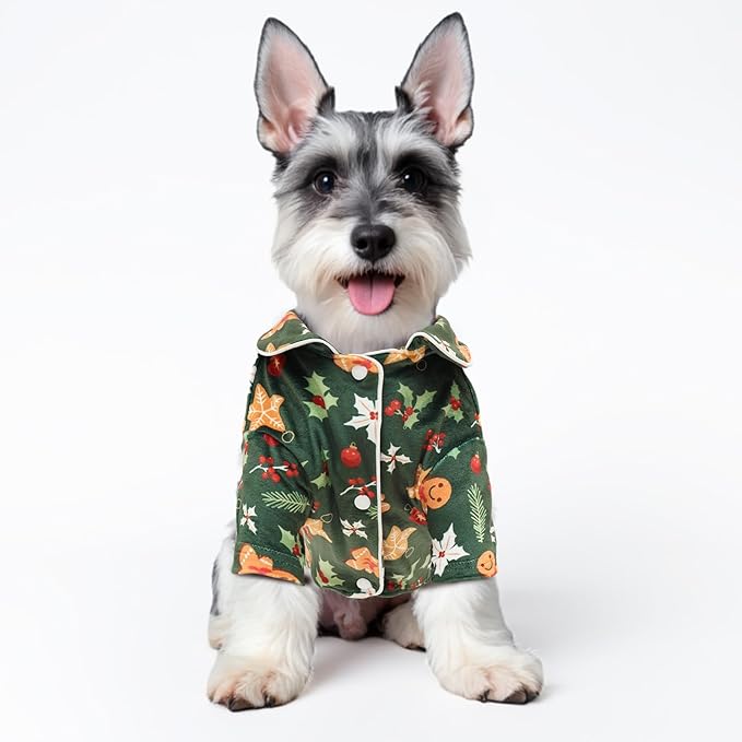 CuteBone Two-Leg Velvet Pet Christmas Pajamas Girl Dog Clothes - Soft, Cozy, and Stretchy Boy Pjs for Small, Medium Dogs and Cats Winter Sleepwear Apparel LTP15S