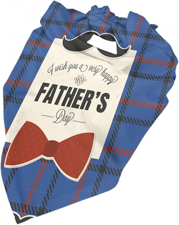 Happy Father's Day Dog Bandana Adjustable Reversible Triangle Dog Scarf Scarves Pet Bibs Costume Accessory Decor for Cats