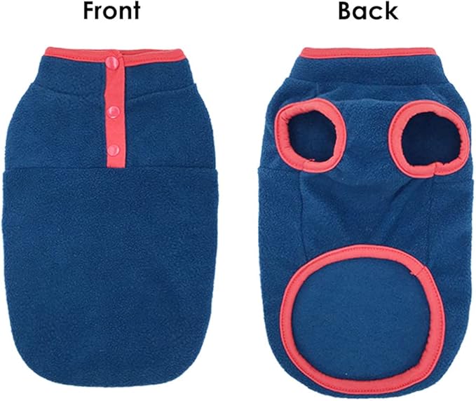 Dog Fleece Sweater, Soft Dog Vest Apparel Sleeveless Puppy Winter Cold Weather Clothes Doggie Jacket Pullover for Small Medium Dogs and Cats (Medium, Blue)