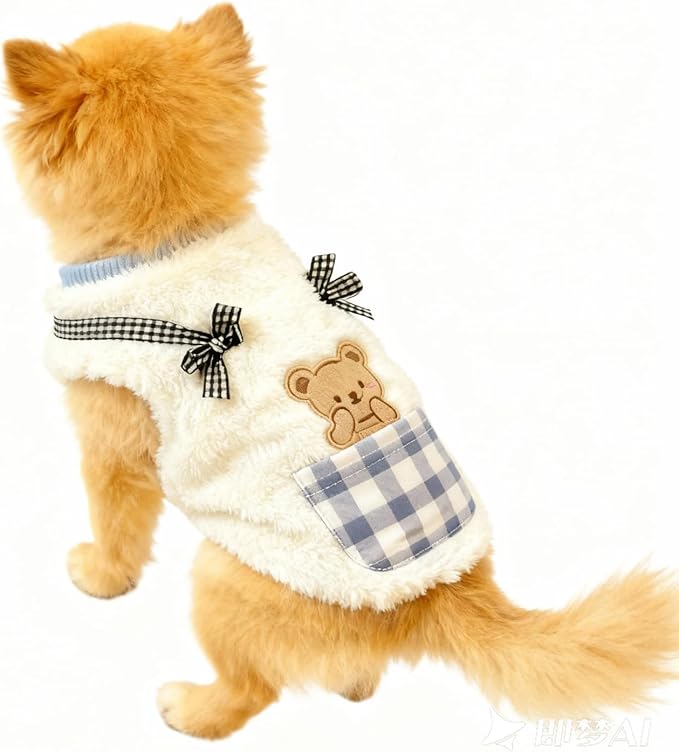 Cute Cat Clothes Kitten Sweater Dog Puppy Clothes Pet Apparel Bear Pattern Sleeveless Vest Outfit