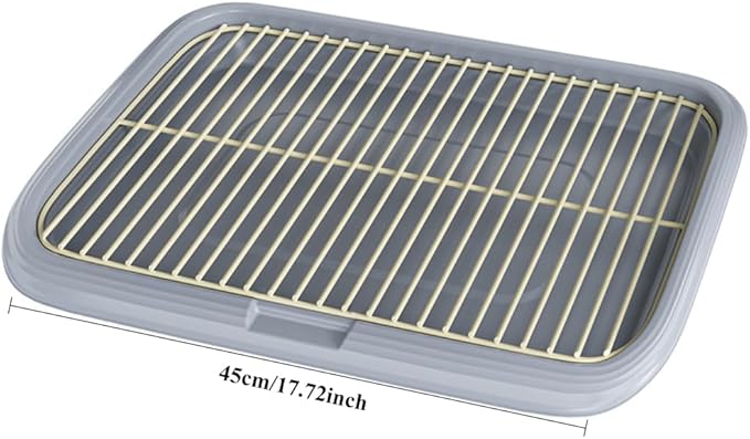 Dog Potty Tray Indoor Pet Pee Pad Holder for Small & Medium Dogs, Puppy Training Pad Holder, Pet Toilet Litter Box, Dog Bathroom Tray, Housebreaking Potty Supplies 17.72''LX12.99''WX1.97''H(Black)