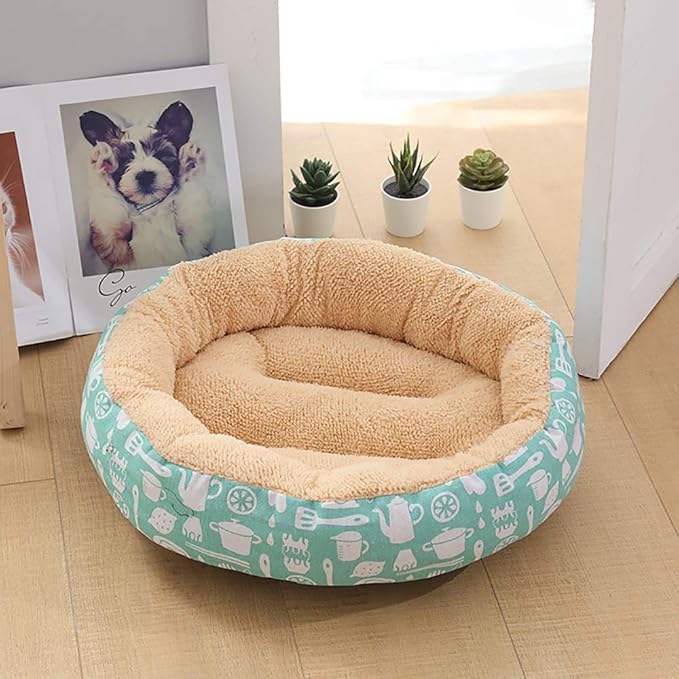 Beige/White + Strawberry Fashion Pet Supplies Kennel Cat Litter Small Medium Dog Pet Dog Pad 50 50 14 cm