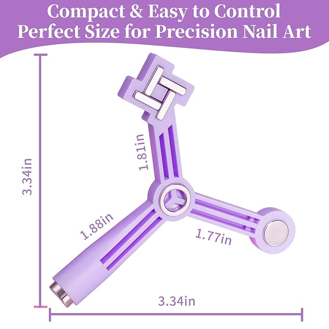 4 in 1 Nail Magnet, Cat Eye Gel Nail Polish Magnet for Nails, Compact Magnetic Nail Tool for French, Star & Cat Eye Designs, Strong Magnet Easy to Control for DIY Home & Nail Salon (HJ-NAT295-Purple)