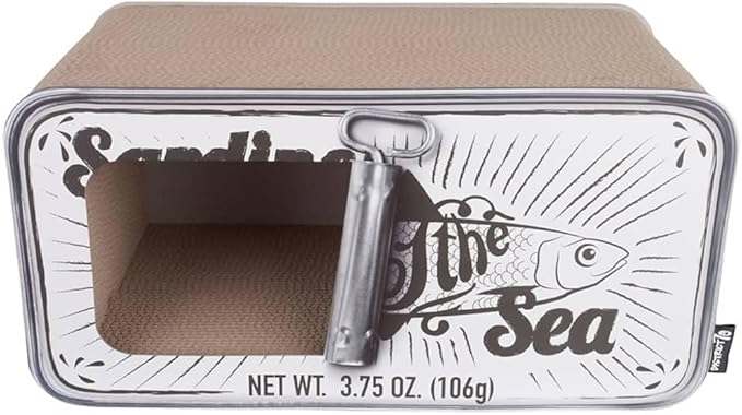 District 70 Sardine Cardboard Cat Scratcher, 60 x 30 x 30 cm, White