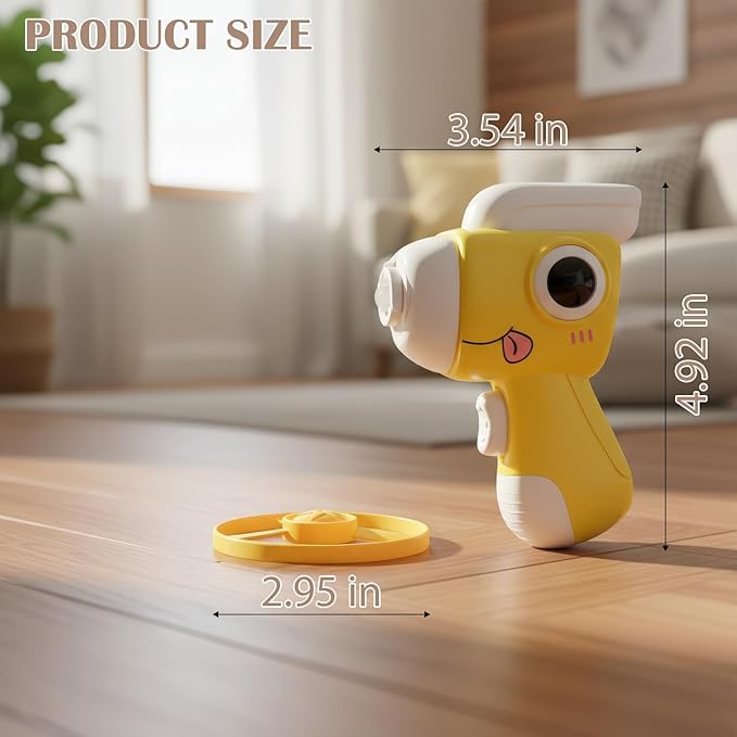 Interactive Cat Toy Fetch Launcher | Includes 8 Soft Discs for Indoor Cats | One-Press Easy Launch Cat Hunting Toy to Relieve Boredom | Ideal for Kittens and Adult Cats, Yellow