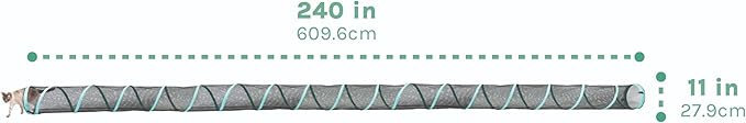 Kitty City Catio Outdoor 20' Cat Tunnel – 20‑Foot Cat‑Sized Play Tunnel, 11” Diameter, Modular Catio Connector for Cats & Small Pets