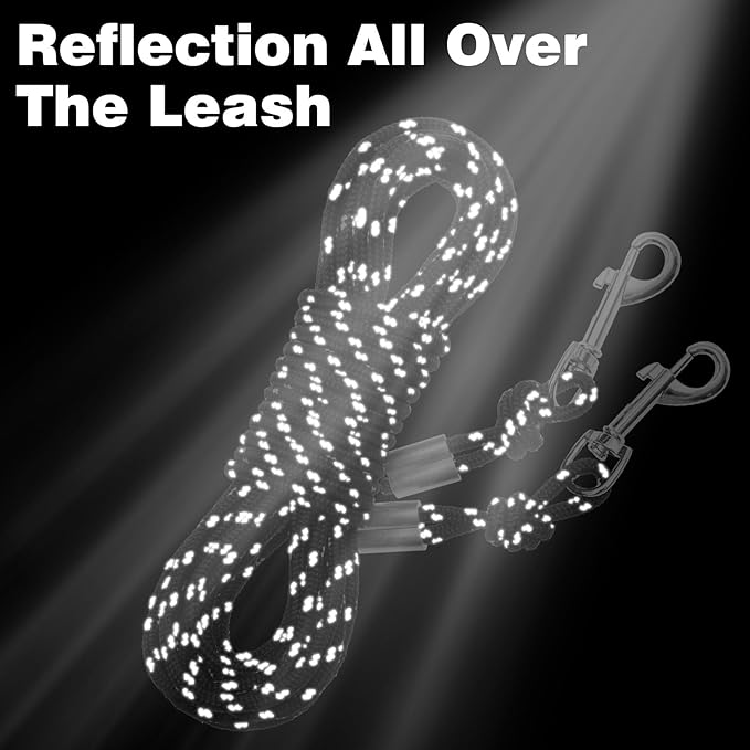 Reflective Cat Leash - 15 Feet Long, Escape Proof Durable Walking Lead, Safe Extender Pet Tie Out for Outdoor Training, Playing, Camping - Suitable for Kittens, Puppies, Rabbits, Small Animals