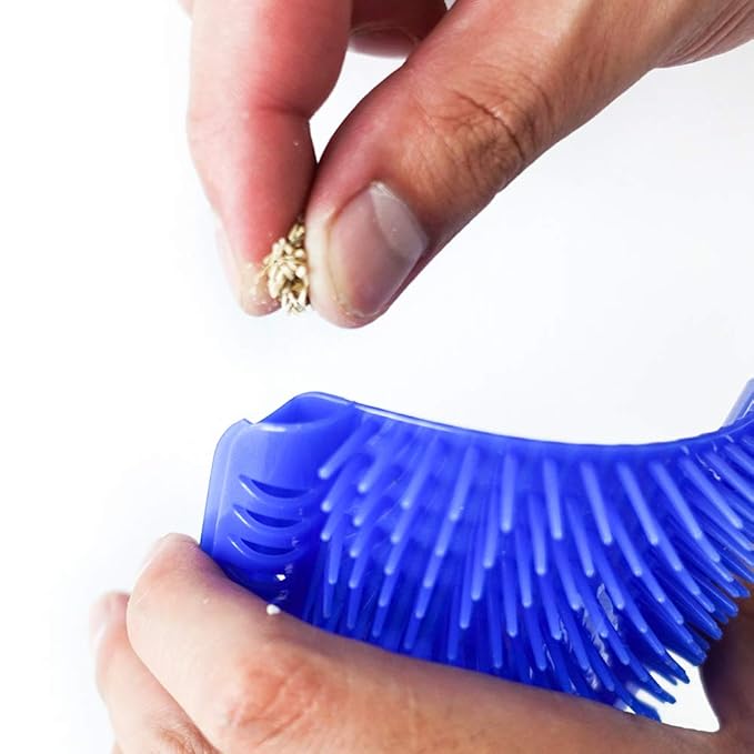 SweetPetGarden 2 Pack Softer Cat Self Groomer with Catnip Pouch, Wall Massage Scratcher Brush Comb