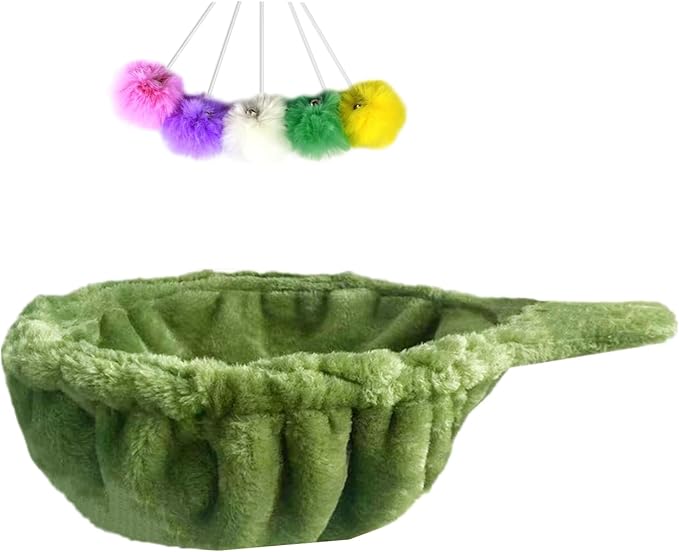 SHENGOCASE 14.6" Green Nest Basket Lounger Hammock Bed for Cat Tree Tower Replacement, 5-Pack Hanging Toys, Cat Tree Accessories Hammock Attachment (Large 1pc, Green)