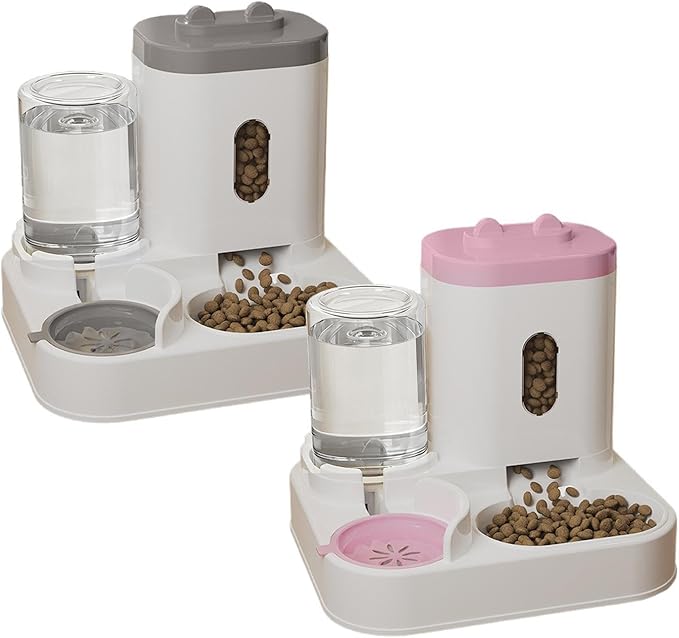 Automatic Cat Feeder | Smart 2-in-1 Food Water Dispenser | Cat Automatic Feeder | for Outdoor Indoor Animal Kitten Puppy Feeding Watering Wet Dry