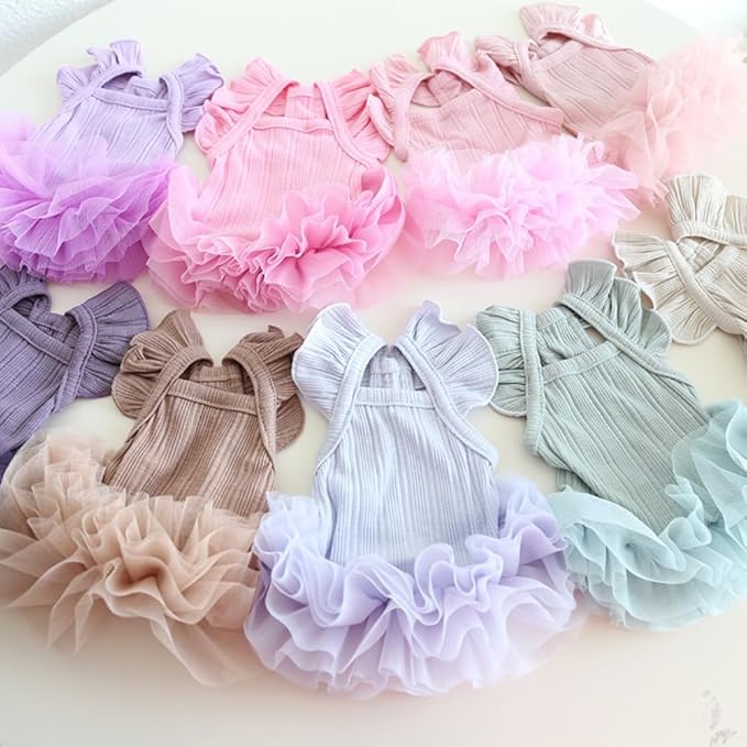Hdwk&Hped Small Dog Dress Breathable Summer Dog Dress for Puppy Cats Girl Female Tutu Cake Skirt Princess Dress for Birthday Party Costume (Tutu Skirt - Pink, Small)