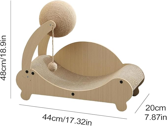 Cat Scratching Bed - Pet Chair with Interactive Ball, Durable Scratch Lounger Sofa, Kitten Rest Play Furniture | Indoor Home Use for Small Medium Playing Sleeping Relaxing Indoor Home Furniture