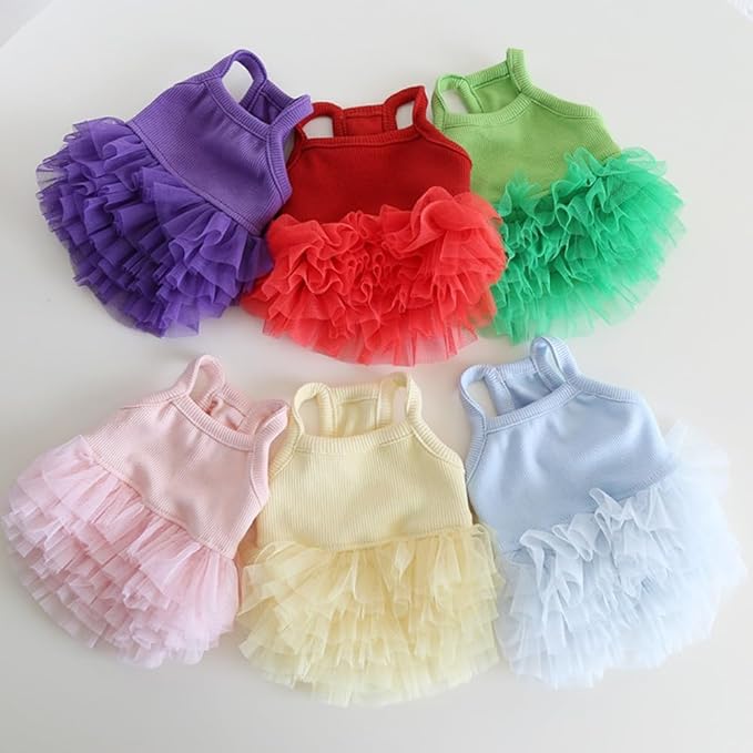 Hdwk&Hped Small Dog Dress Breathable Summer Dog Dress for Puppy Cats Girl Female Tutu Cake Skirt Princess Dress for Birthday Party Costume (Cake Skirt - Pink, Medium)