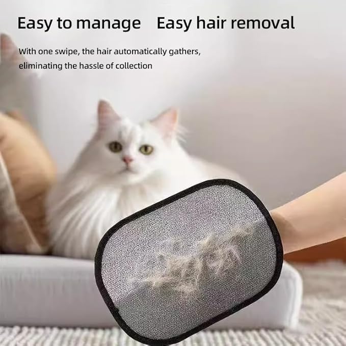 【2 Pack】 Pet Hair Remover Glove for Cats & Dogs, Electrostatic Pet Hair Removal Gloves, Reusable Pet Hair Remover Tool for Furniture, Couch, Carpet, Car Seat, Curtains & Clothing (2)