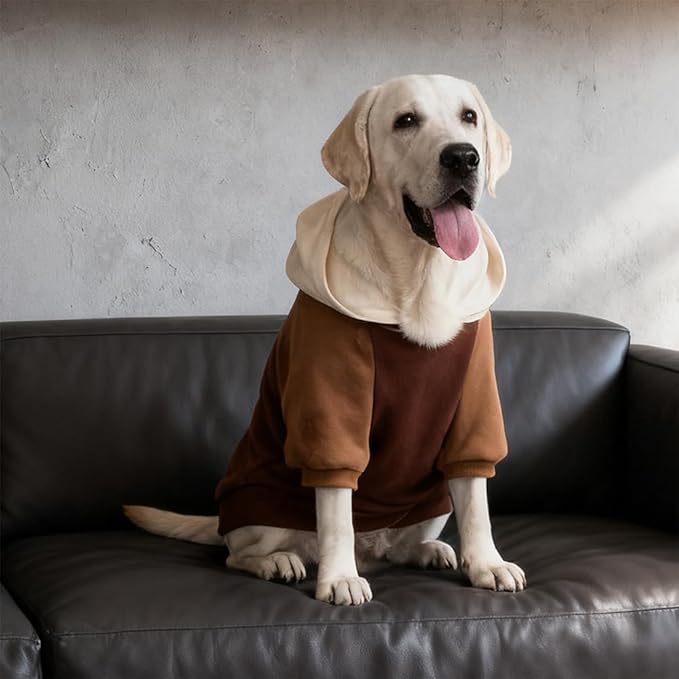 Fashionable Dog Hoodie – Soft & Warm Dog Sweater with Leash Hole,Pet Hooded Sweatshirt for Cats and Dogs with Broad Chests (e.g., French Bulldogs, Pitbulls) (Brown, X-Small)