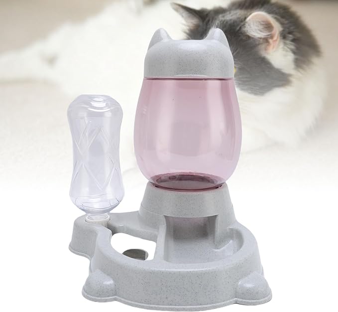 Dpofirs Integrated Automatic Feeder and Water Dispenser | Large Capacity AntiRollover Bowl Set with OneTouch Press for Home Pets