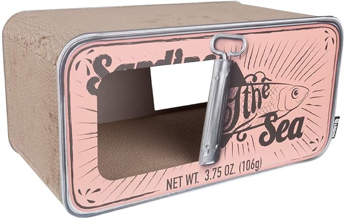 District 70 Sardine Cardboard Cat Scratcher, 60 x 30 x 30 cm, Pink