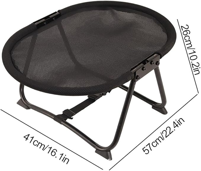 Cat Bed Hammock, Free-Standing Elevated Dog Cot for Indoors and Outdoors,Foldable No-Assembly Pet Bed with Breathable Mesh,Lightweight Raised Pet Cot for Cats and Small Dogs (Black)