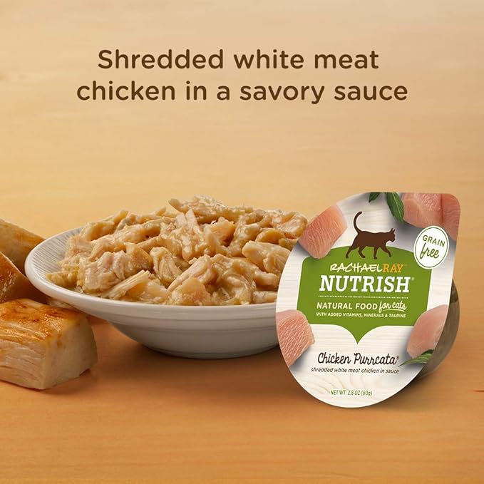 Nutrish Rachael Ray Natural Wet Cat Food, Chicken Purrcata Recipe, 2.8 Ounce Cup (Pack of 24), Grain Free
