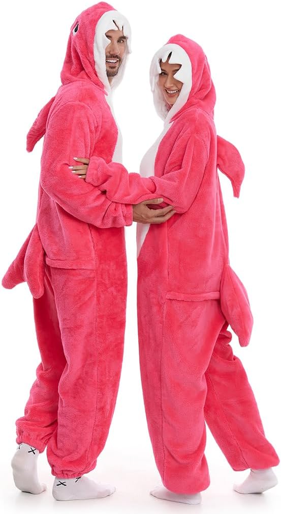 HSCTEK Fuzzy Teddy Fleece Adult Onesies Pajamas - Teen Long Sleeve Zip Up Hooded Blanket Sleep - One Piece Costume