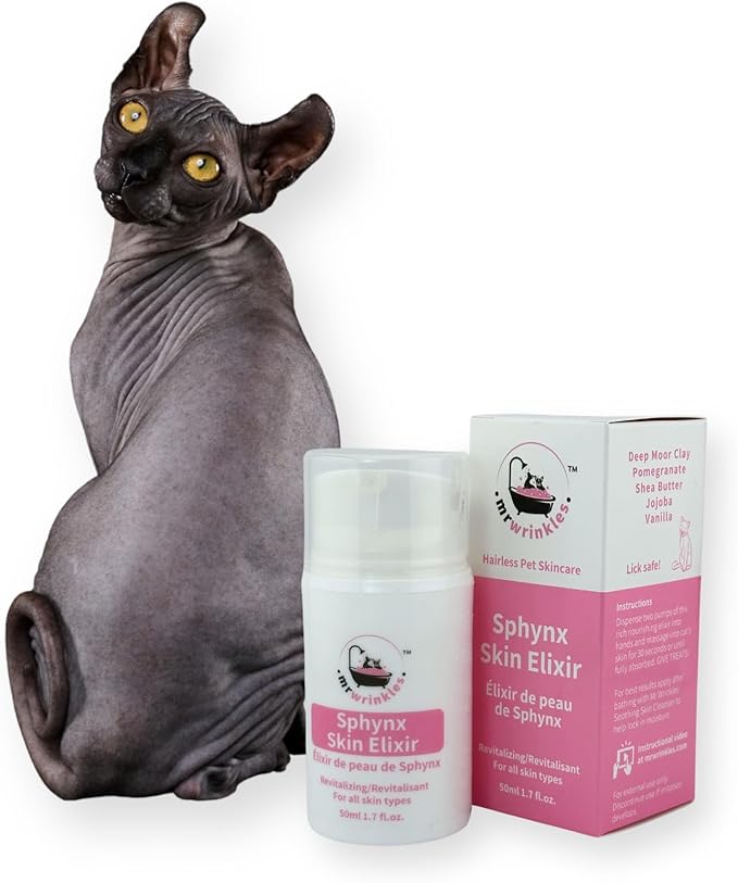 Sphynx Cat Revitalizing Elixir, Skin Care Conditioner, 100% Natural, Exclusively for Hairless Cats, Gentler Than Shampoo!