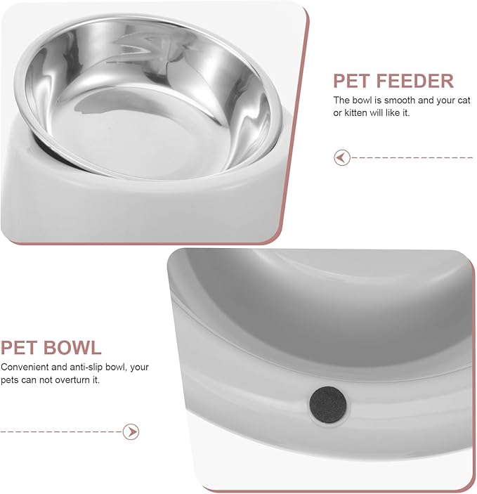 BESPORTBLE 2pcs Non-Slip Stainless Steel Pet Food Bowl for Dogs and Cats Grey Easy to Durable Design for Home Decor Stable Feeding
