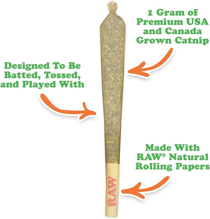 Meowijuana Rollies 2-Pack | Two 6-Packs King Size Catnip Rollies | Hand Harvested and Rolled High Potency Catnip | Grown in North America | Promotes Cat Play