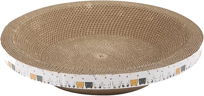Round Corrugated Cat Scratcher Bed for Furniture Protection, Anti-Scratch Cat Scratching Pad