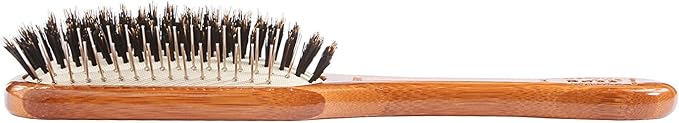 Bass Brushes Rectangle Boar Pet Brush with Bamboo Wood Handle