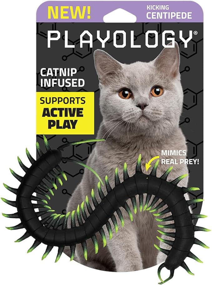 Playology Cat Toys | Catnip Toy Centipede for Chewing Chasing and Pouncing | Interactive Cat Toys for Indoor Cats