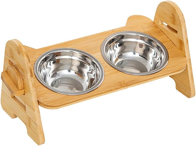 Baoblaze Elevated Tilted Cat Bowl Bowl with Stand Pet Supplies Feeding Station Adjustable Pet Food Water Dish for Drinking