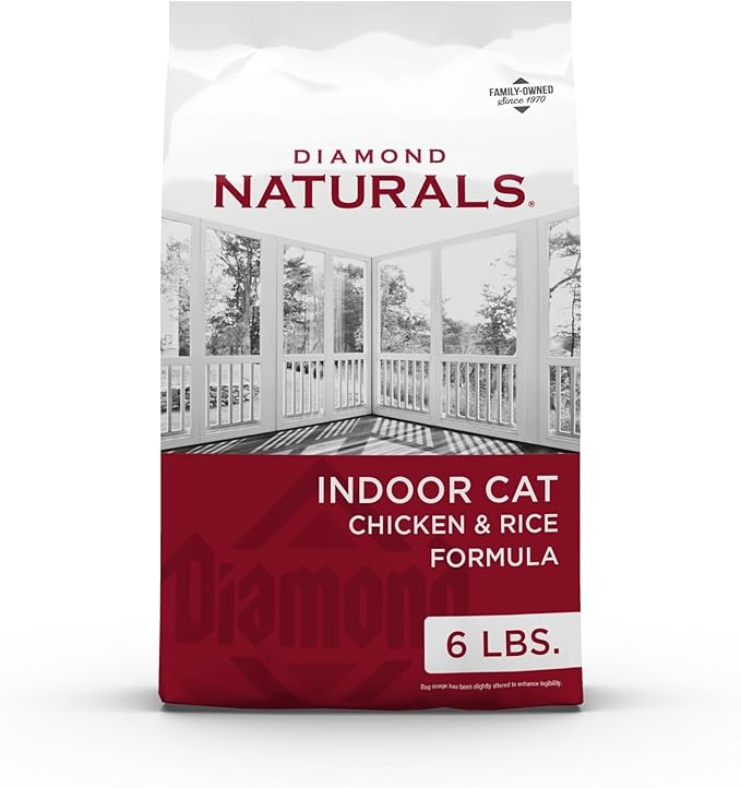 Diamond Naturals Premium Real Meat Recipe Dry Indoor Cat Food with Protein from Cage-Free Chicken, Antioxidants Probiotics to Support Healthy Immune and Digestive Systems 6lb