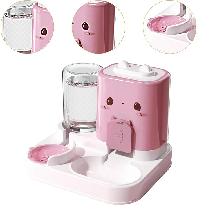 2 in 1 Automatic Pet Feeder with Water Dispenser, 1800ml Large Capacity Food Bowl for Cats and Small Dogs, Detachable Design for Easy Cleaning-