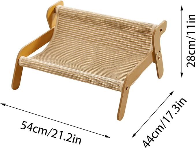 The Claw Lounge, 2 in 1 Cat Hammock Lounge, Wear-Resistant Scratching Pad Lounge Chair, Pet Furniture Sofa Shaped, Cute Large Scratch Mat Scratching for Playing (Khaki1)