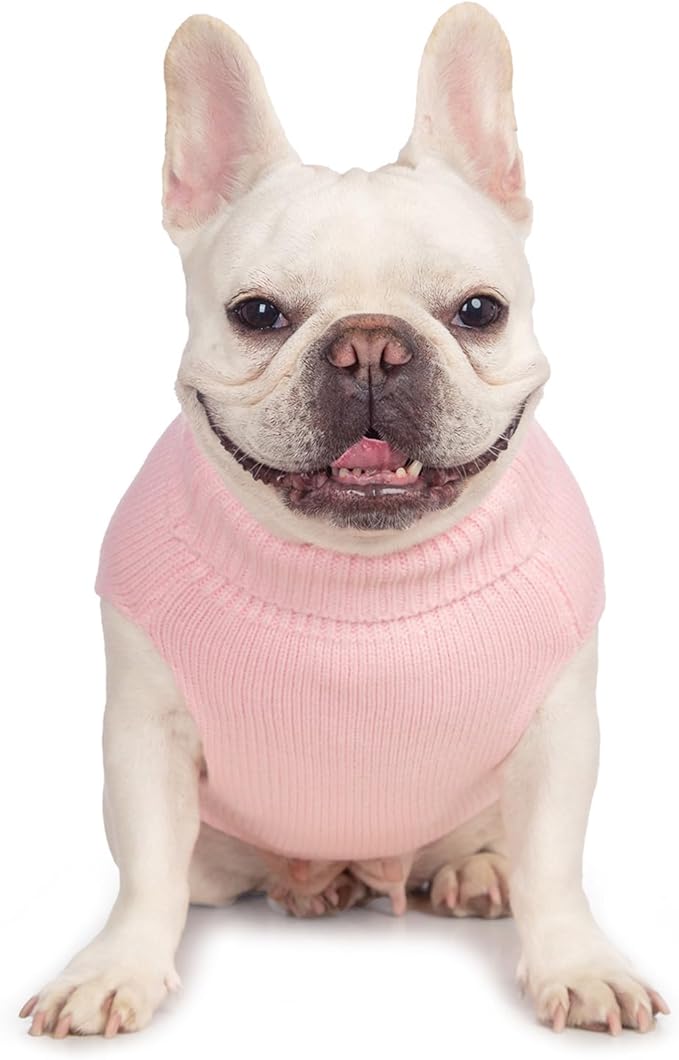 Stretchy Cat Sweater - 17 Colors & 6 Sizes | Snug Winter-Ready Knit for Boy/Girl Cats & Kittens(Light Pink, Large)