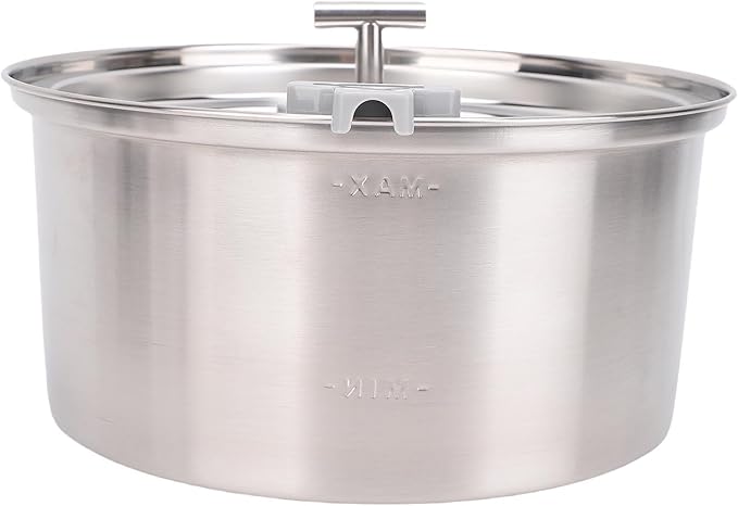 banapoy Cat Water Fountain, 3.2L Stainless Steel Pet Foundatin Water Bowl Pet Dispenser Drinking, Automatic Circulating, for Small Dog Large Kitty