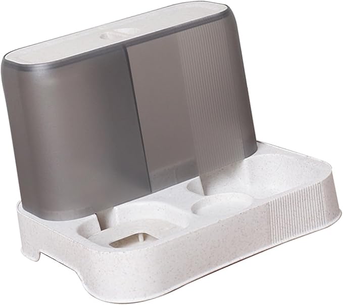 Dual Bowl Cat Feeder, Moderate Capacity, Removable for Easy Cleaning, Elegant Home Decor, Dining Environment, Meets All Day Feeding and Watering Needs (White)