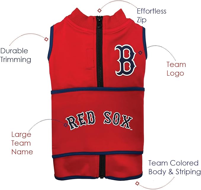 MLB Boston RED SOX Dog Anxiety Shirt Calming Soothing Vest, for Dogs & Cats with Anxiety, Fears, Fireworks, Loud Noises, Dark, Lonely Keeps Dogs Calm & Feeling Safe, Relaxing Jacket, Large