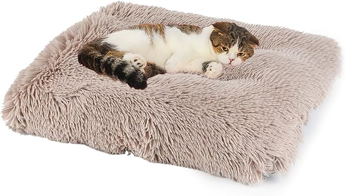 Washable Extra Large Medium Small Size Dog & Cat Bed Indoor, Calming Comfort Fluffy Self Warming Heated Couch Mat for Creat Cage, Heating Sofa Pad & Furniture for Big Sized Pet Puppy Bunny Rabbit Car