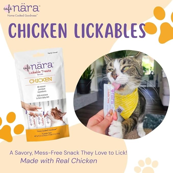 Café Nara Chicken Flavored Lickable Treats for Cats - Pack of 6