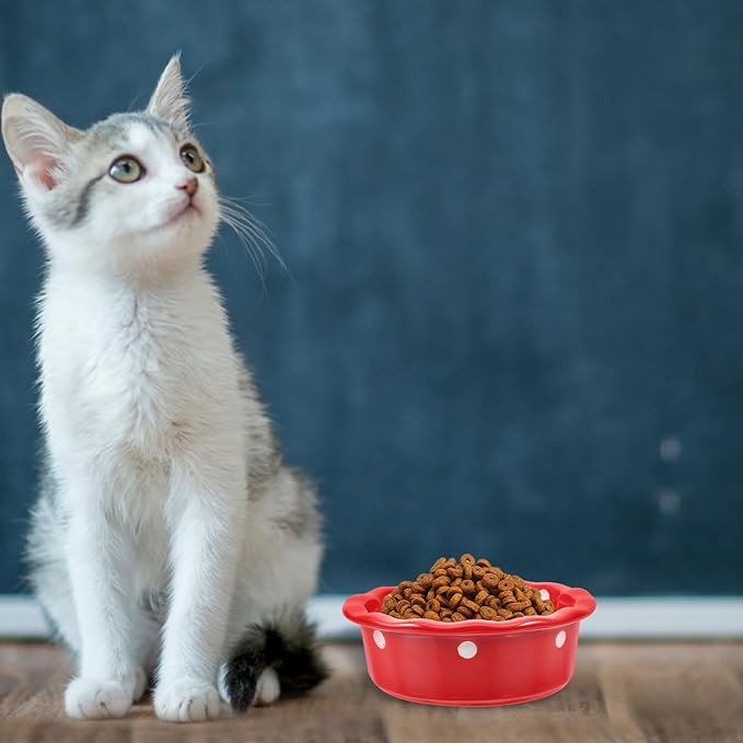 Christmas Ceramic Cat Bowl and Dog Food Bowl with Glazed Ceramic Suitable for Puppy Feeding and Watering Holiday Theme Pet Supply