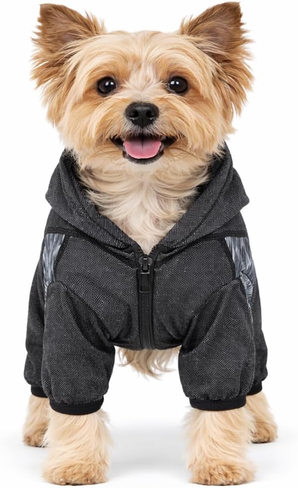 Pet Life ® Active Pawsterity Mediumweight 4-Way-Stretch and Quick Dry Yoga Fitness Year-Round Hooded Tracksuit Dog Sweater