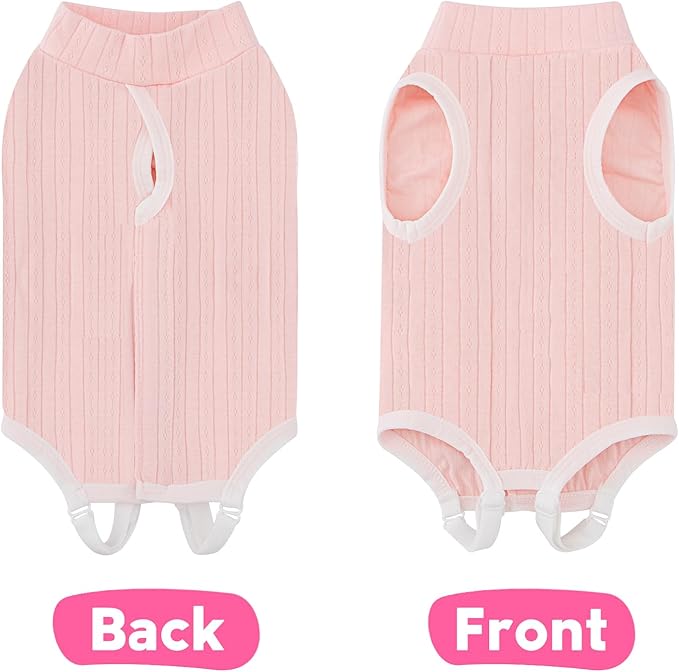 Coppthinktu Cat Recovery Suit for Female Cats After Spay, Breathable Cat Onesie Kitten Onesie Bodysuit, Cat Surgery Recovery Suit for Abdominal Wounds Anti Licking E-Collar Alternative