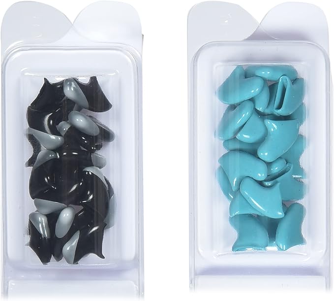Kitty Caps Nail Caps for Cats, Black with Gray Tips and Baby Blue - Safe, Stylish and Humane Alternative to Declawing, Stops Scratches and Snags, Large 13 lbs or More, 40 Count - 3 Pack