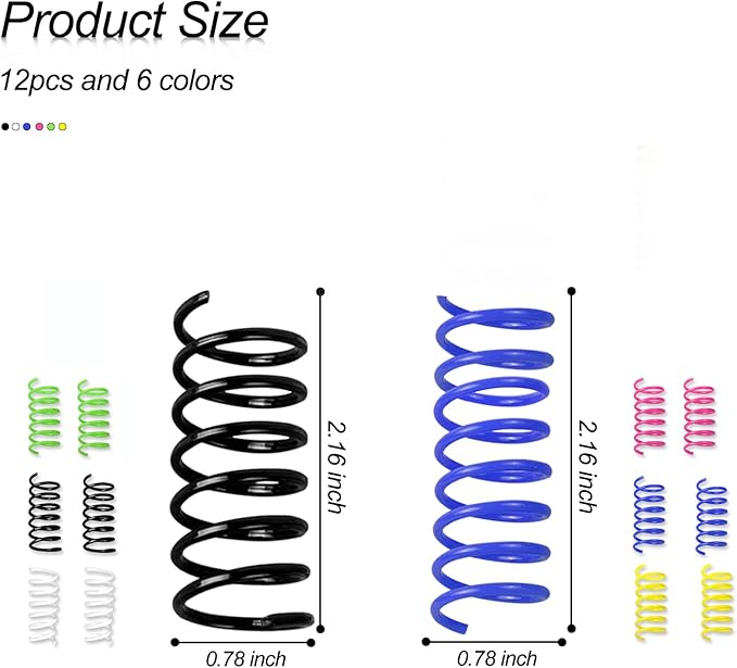 Andiker Cat Springs for Indoor Cats, 12Pc Cat Creative Toy to Kill Time and Keep Fit Interactive Cat Toy Spring Colorful Springs Cat Toy for Swatting, Biting, Hunting Kitten Toys (Colorful)