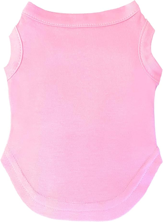 Blank Dog Tee Shirt | Sleeveless Breeds | Lightweight, Comfy, Customizable |Baby Pink, X-Large