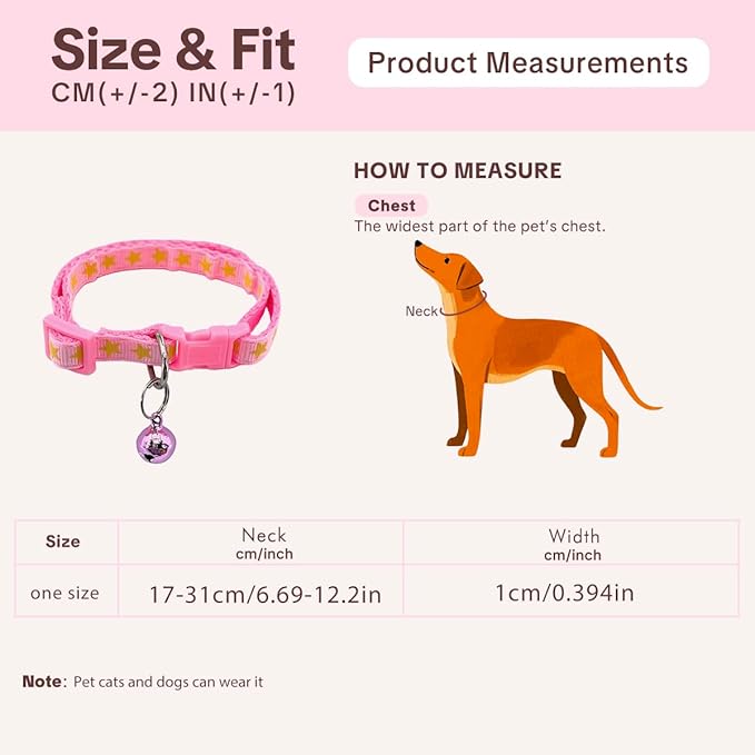 10 Packs Random Puppy Collars for LitterSoft, Durable, and Stylish Nylon Collars with Colorful Bells, Suitable for Small Pets