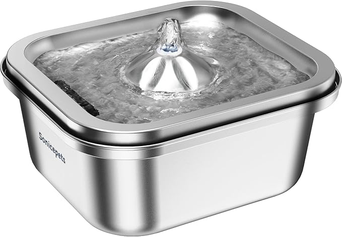 Cat Water Fountain Stainless Steel, Automatic Pet Drinking Fountain Water Bowl Indoor Pet Feeding Watering Supplies