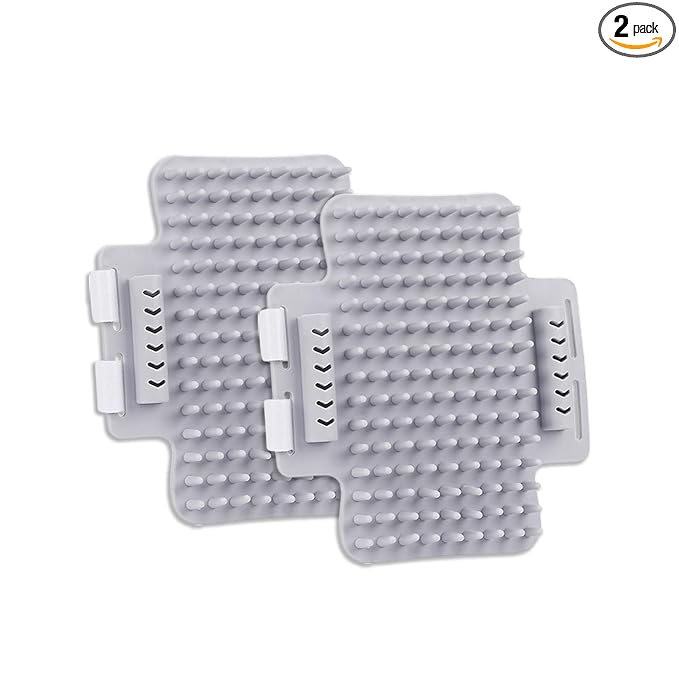 2 Pack Cat Self Groomer, Rubber Table Corner Face Wall Scratcher, Soft Pet Chin Head Grooming Brush Comb for Indoor Kitten Puppy Relaxing Bathing Cleaning, Gray